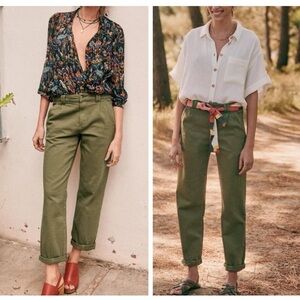 Sézane Manu Pants in Khaki Green Size 34 - excellent condition